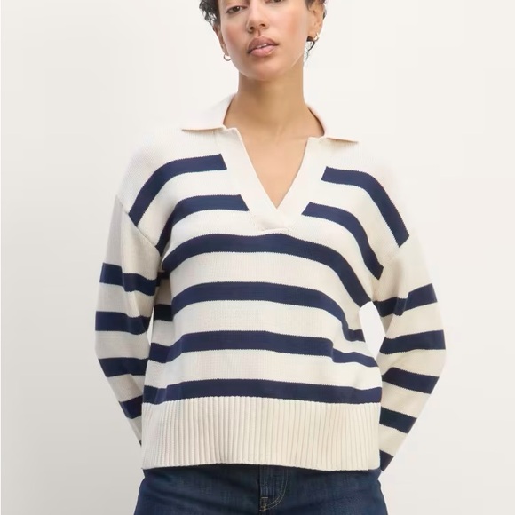 Everlane Boxy Polo Cotton Sweater NWT - Picture 3 of 4